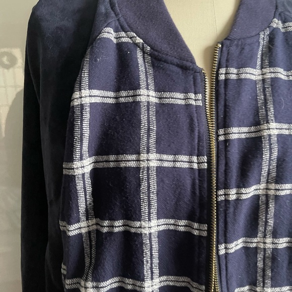 A New Day Navy Mixed Media Bomber Jacket Size XL - Picture 8 of 8